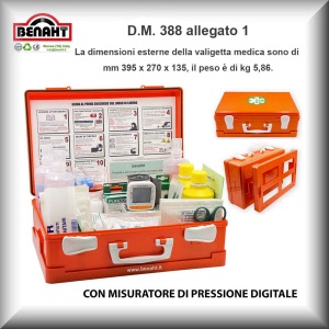 BEN FA15 - Cassetta Medica + Cartello di Primo Pronto Soccorso per aziende  con Oltre 3 Lavoratori DM 388 Allegato 1 Completa di Cartello di Primo  Intervento.